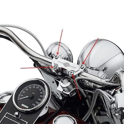4 Tornillos Cromados Abrazadera Torres De Manillar Para Harley-Davidson
