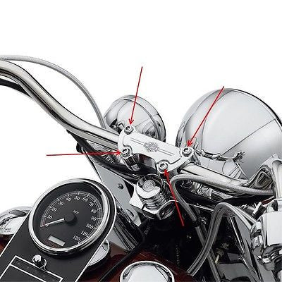 Chrome Handlebar Clamp Screws for Harley-Davidson