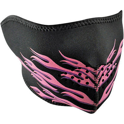 Mascara De Neopreno Neoprene Half Face Mask Pink Flames