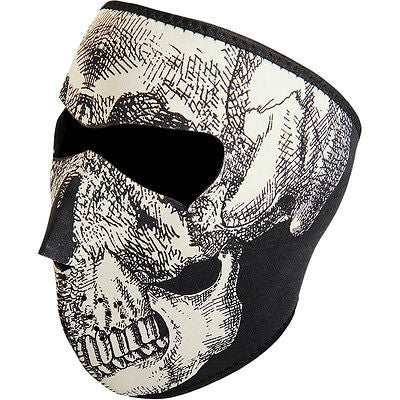Mascara De Neopreno Neoprene Face Mask Glow In The Dark Skull