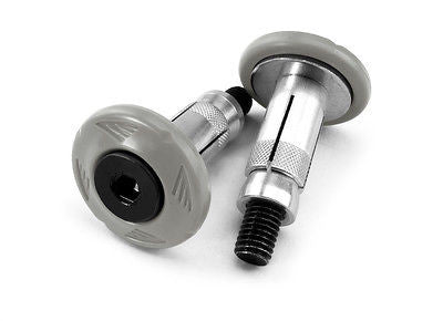 Pair of Handlebar End Cap Screws 22-28mm Handlebar End Cap Kit Grey