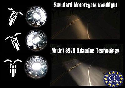 7" JW Speaker LED Adaptive Headlamp For Harley-Davidson Triumph BMW Indian