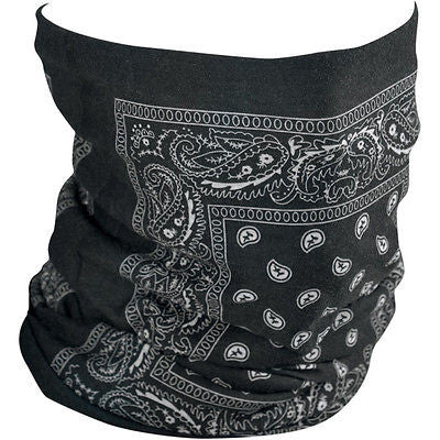 Braga Pañuelo Para Cuello Fleece-Lined Motley Black  Paisley Tube