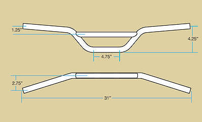 Manillar 22mm Biltwell Moto Bar Handlebar 7/8" - Black