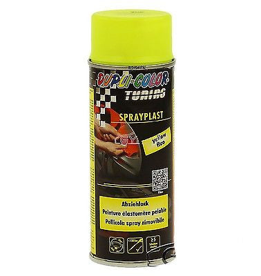 Spray Pintura Vinilo Liquido Amarillo Fluor Dupli-Color Sprayplast Strip Paint