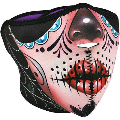 Mascara Motorista Neopreno Half Mask Sugar Skull