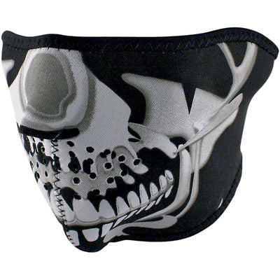 Mascara De Neopreno Neoprene Half Face Mask Chrome Skull