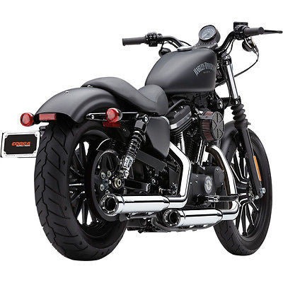 Escapes Para Sportster '14-Up Cobra 3" Slip-On Chrome Mufflers Race-Pro Tips