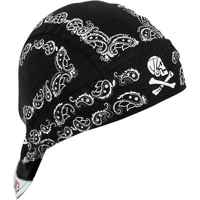 Flydanna Schwarzes Paisley Zanheadgear Bandana Kopftuch
