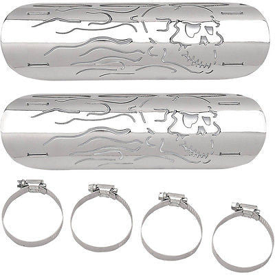 Kit Protectores De Calor Para Escape 25Cm Flaming Skull Heat Shields