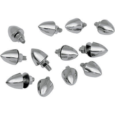 12 Bullet Point Screws Chrome Krommets Fasteners 12 Piece 6mm