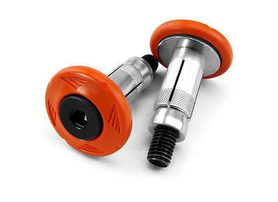 Pareja De Tornillos Topes Manillar 22-28mm Handlebar End Cap Kit Orange