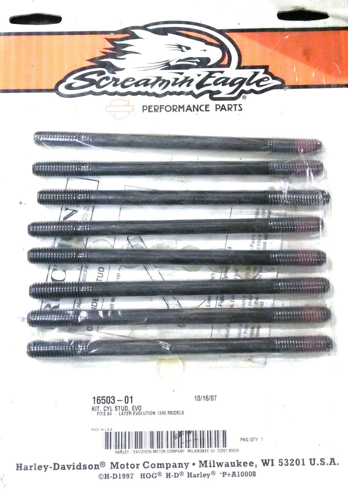 Esparragos Cilindro Harley-Davidson® 16503-01 Screamin' Eagle® Cylinder Stud Kit
