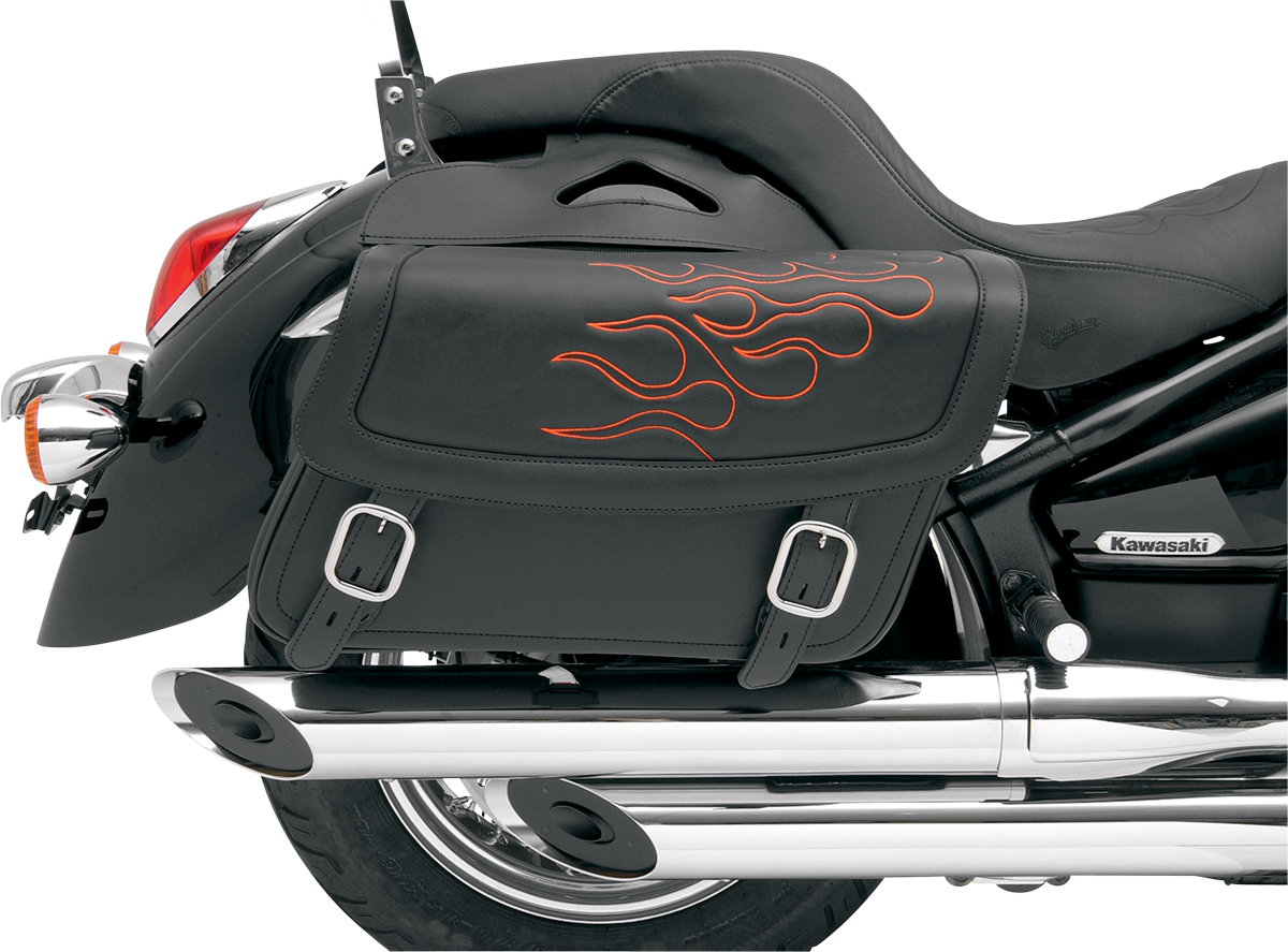 SADDLEMEN HIGHWAYMAN TATTOO SADDLEBAGS SADDLEBAG,FLAME ORG MD