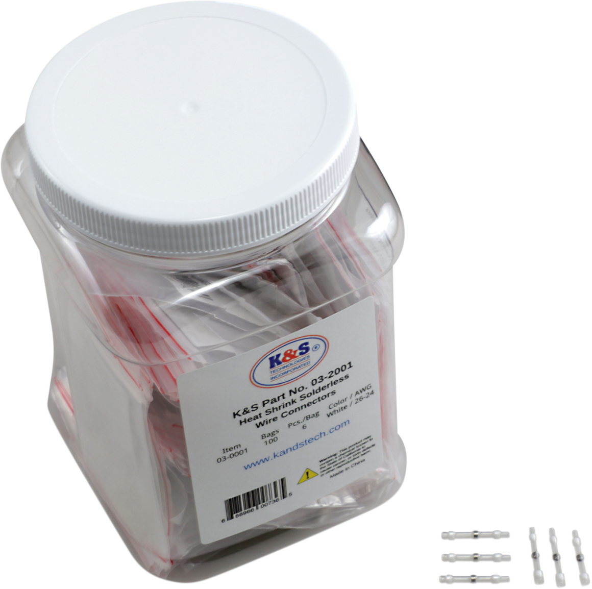 K&S TECHNOLOGIES SOLDERLESS WIRE CONNECTORS WIRE CONNECTORS 100 PKGS