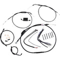 BLACK VINYL HANDLEBAR CABLE AND BRAKE LINE KITS FOR JAIL BARS FOR HARLEY-DAVIDSON