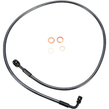 E-Z ALIGN DOT BRAIDED SINGLE DISC NON-ABS FRONT BRAKE LINES FOR HARLEY-DAVIDSON