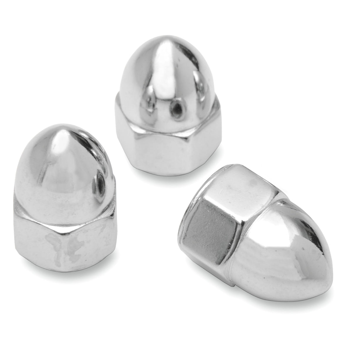 3-Pack 3/8"-16 Acorn Nut Chrome For Harley-Davidson 7862