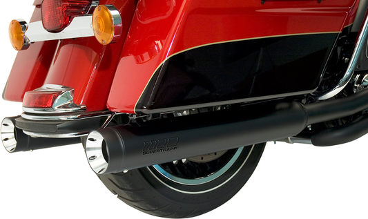 SUPERTRAPP 4" STOUT SLIP-ON MUFFLERS FOR HARLEY-DAVIDSON 2017 - 2020 Black Stout Slip-On Mufflers