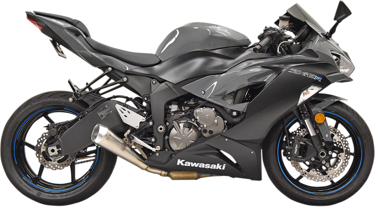BASSANI XHAUST 4" MEGAPHONE SLIP-ON MUFFLERS MUFFLER S/O ZX6R ZX636 SS