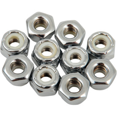 CHROME NYLON INSERT NUT ASSORTMENT FOR HARLEY-DAVIDSON