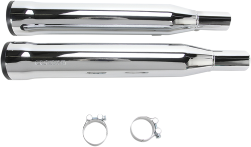 COBRA 3" SLIP-ON MUFFLERS WITH RACE-PRO TIPS FOR HARLEY-DAVIDSON 2007 - 2013 Chrome/Black 3" Slip-On Mufflers