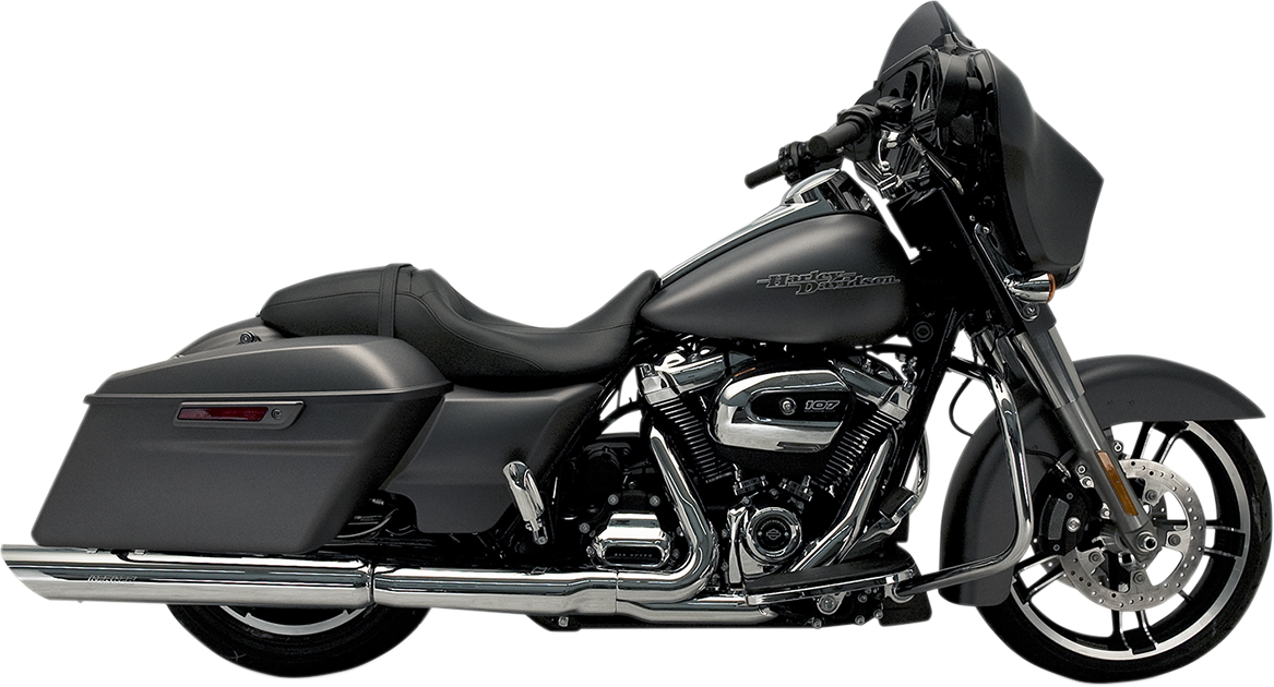 KERKER 4" SLASH-CUT SLIP-ON MUFFLERS FOR HARLEY-DAVIDSON 2017 - 2020 Chrome Slash-Cut Slip-On Mufflers