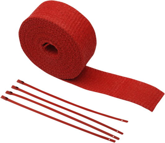 CYCLE PERFORMANCE PROD. EXHAUST PIPE WRAP WRAP EXH KIT 2X25 RED/RED