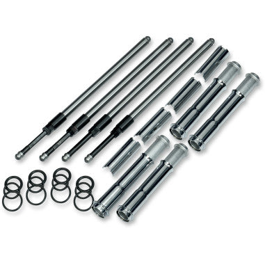 S&S Cycle 930-0123 Quickee Adjustable Pushrods With Chrome Cover Keepers For Harley-Davidson