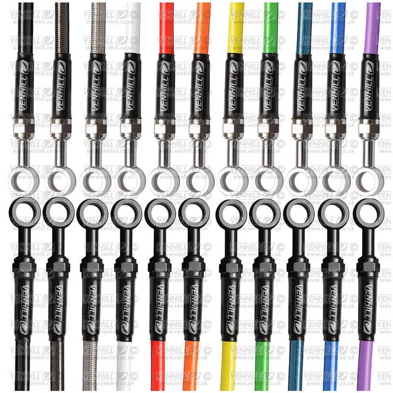 Kit de latiguillos traseros Venhill Verde/Cromo YAM8005R5 VENHILL 