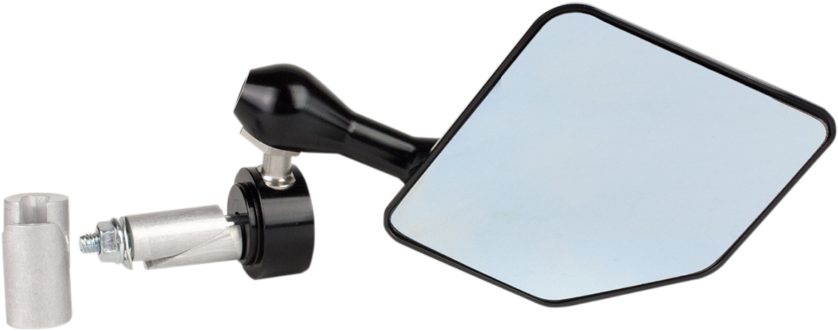 DRIVEN RACING HALO STAINLESS STEEL BAR END MIRRORS MIRROR HALO RIGHT BLACK