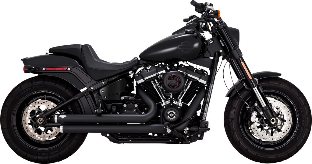 Sistema De Escape 2 En 2 Escalonado Big Shots Negro Para Harley Davidson