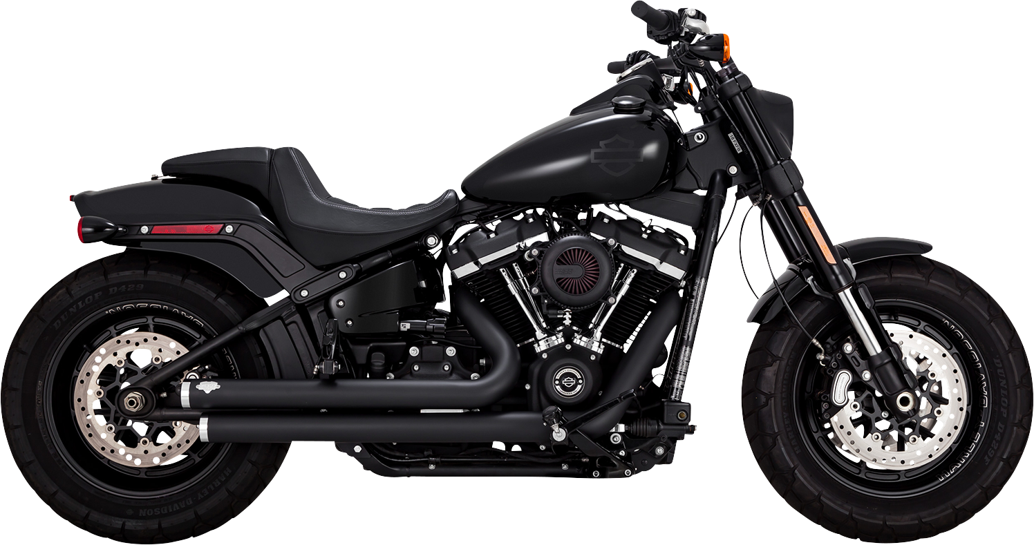 Sistema De Escape 2 En 2 Escalonado Big Shots Negro Para Harley Davidson
