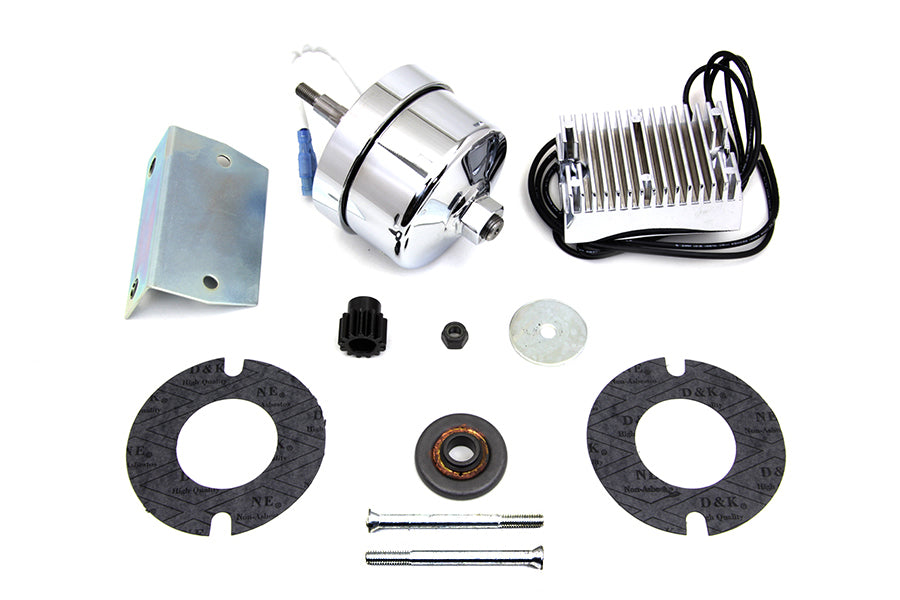 Chrome 12 Volt Alternator Generator Conversion Kit For Harley-Davidson 1941-1969