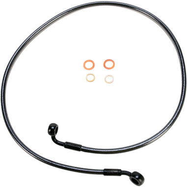 E-Z ALIGN DOT BRAIDED SINGLE DISC NON-ABS FRONT BRAKE LINES FOR HARLEY-DAVIDSON