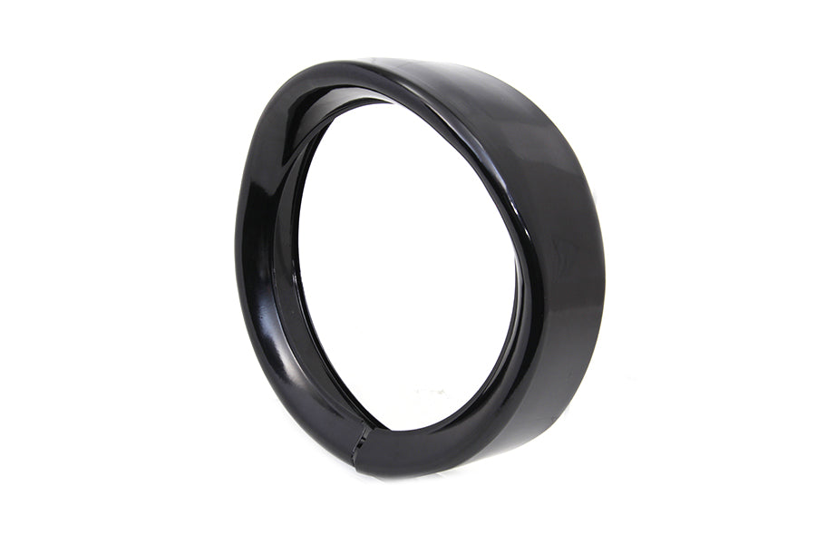 Gloss Black 7" Visor Style Headlamp Trim Ring For Harley-Davidson