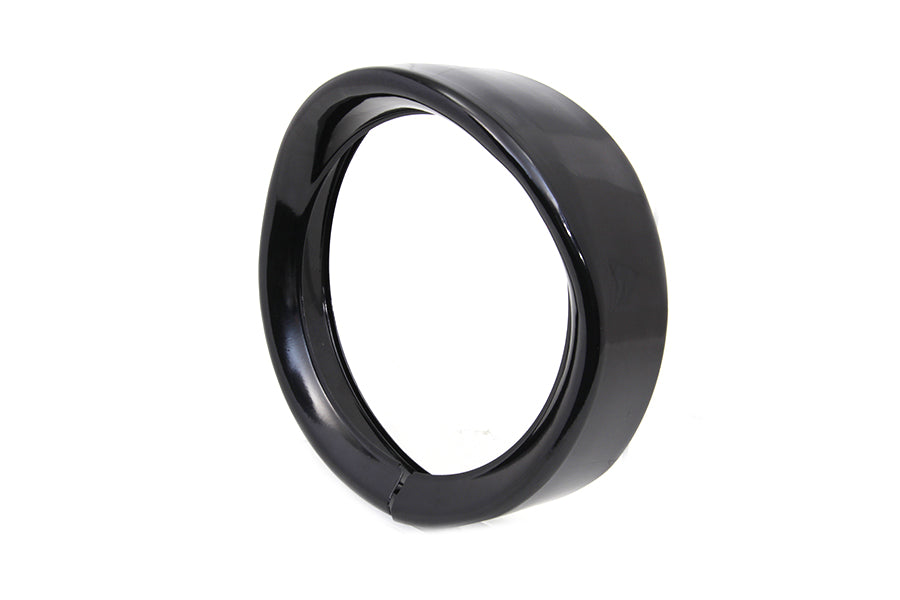 Anillo Embellecedor Faro Delantero Estilo Visera 7" Negro Brillante Para Harley-Davidson