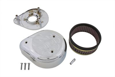 Chrome Flame Tear Drop Air Cleaner For Harley-Davidson 1957-1989