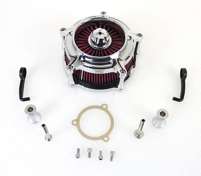 Chrome Turbine Air Cleaner Kit For Harley-Davidson 1993-2017