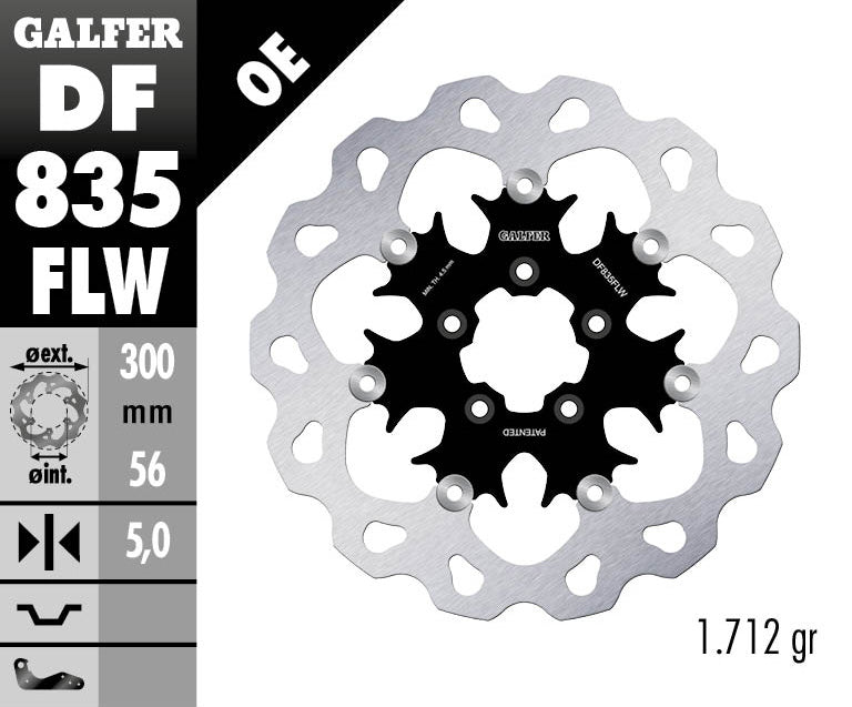 GALFER DF835FLW BRAKE DISC FLOAT WAVE FOR HARLEY-DAVIDSON 