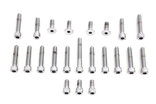 Cam Primary Cover Chrome Screw Kit For Harley-Davidson Shovelhead 1970-1984