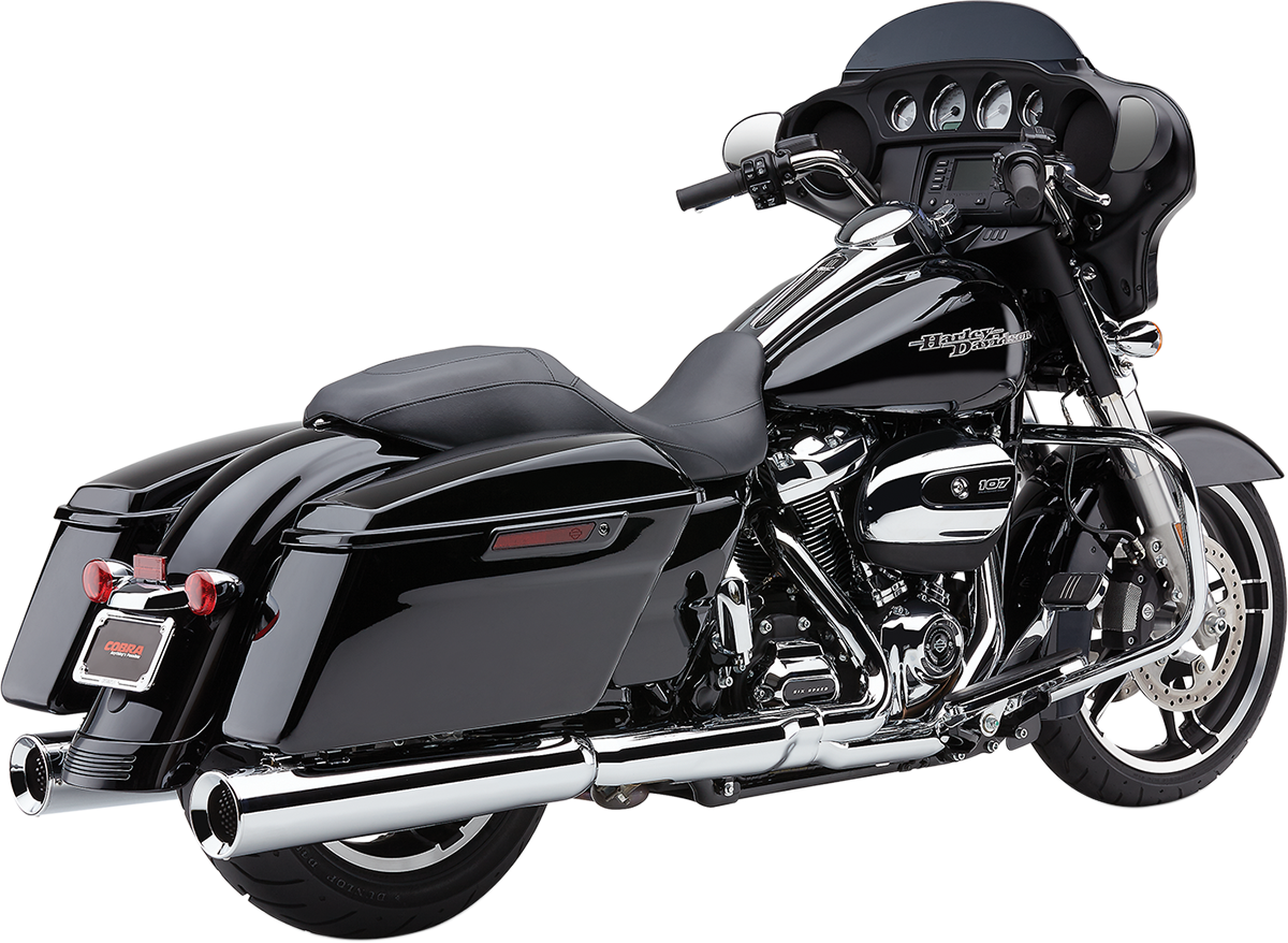 COBRA POWR-FLO 41/2" SLIP-ON MUFFLERS FOR HARLEY-DAVIDSON 2017 - 2020 Chrome Powr-Flo Slip-On Mufflers
