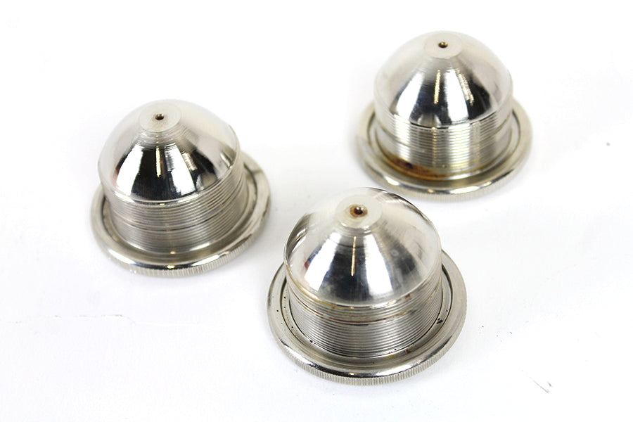 3-Piece Gas Cap Set Vented Nickel Plated For Harley-Davidson 1916-1929