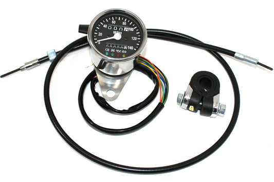 Mini 60mm MPH Speedometer 2:1 Ratio For Harley-Davidson