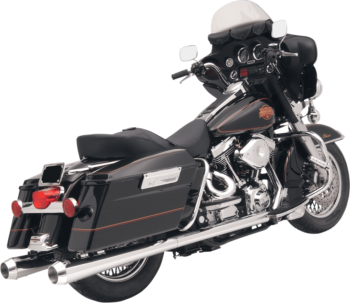 BASSANI XHAUST 4" SLIP-ON MUFFLERS FOR HARLEY-DAVIDSON 1995 - 2013 Chrome/Polished 4" Slip-On Mufflers