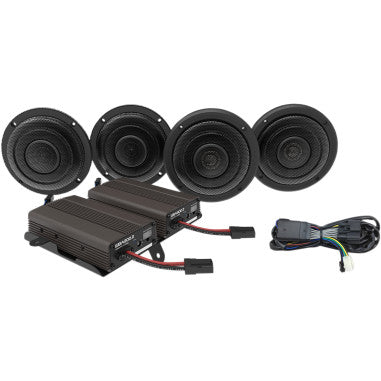 FRONT/REAR SPEAKER KIT WITH 600-WATT AMP FOR HARLEY-DAVIDSON