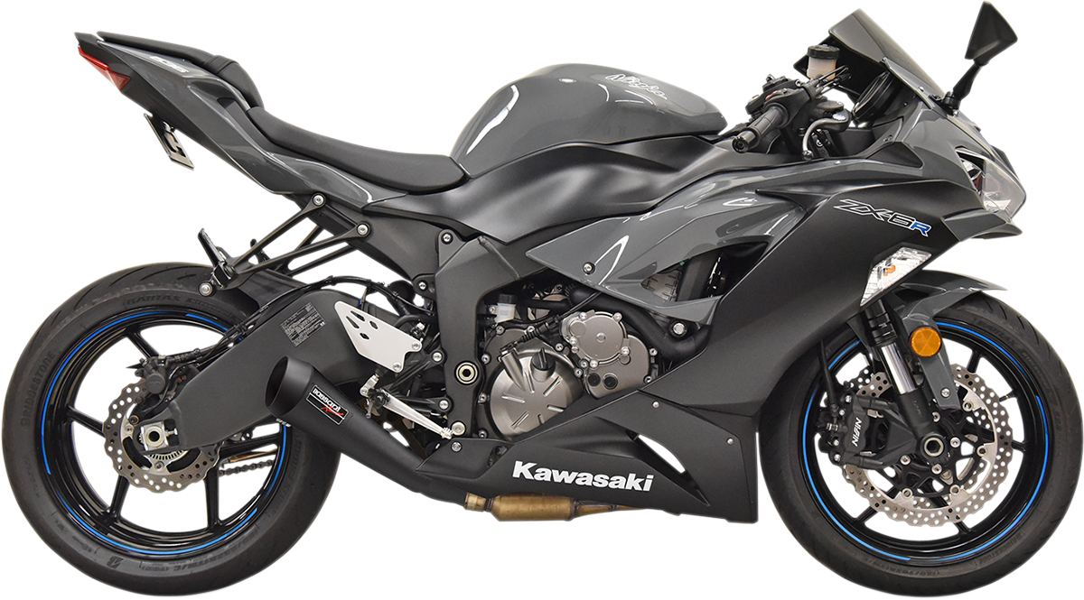 BASSANI XHAUST 4" MEGAPHONE SLIP-ON MUFFLERS MUFFLER S/O ZX6R ZX636 BK