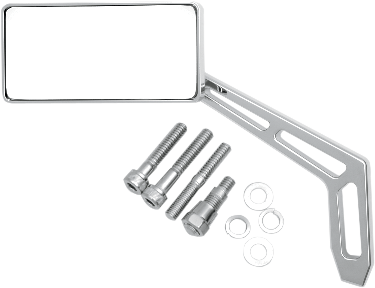 PRO-ONE PERF.MFG. CHROME BILLET ALUMINUM MIRRORS WITH CLEAR GLASS WEEKEND MIRROR 2 C/O LH