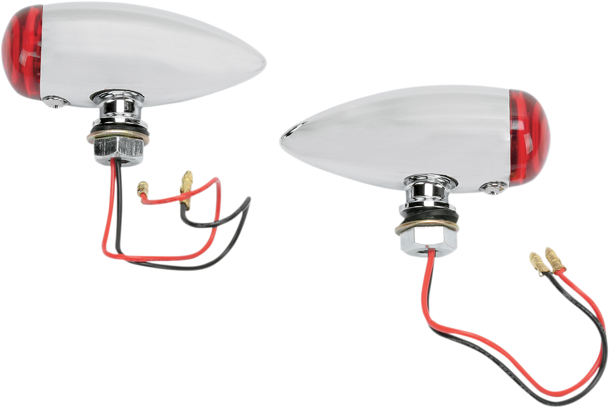 DRAG SPECIALTIES CHROME MARKER LIGHTS SMOOTH BULLET LED RED