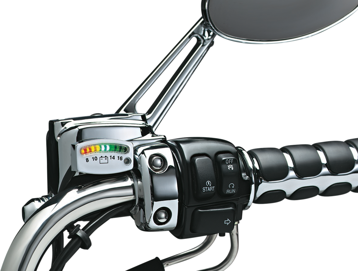 KURYAKYN LED BATTERY GAUGES GAUGE BATTERY LED CHROME